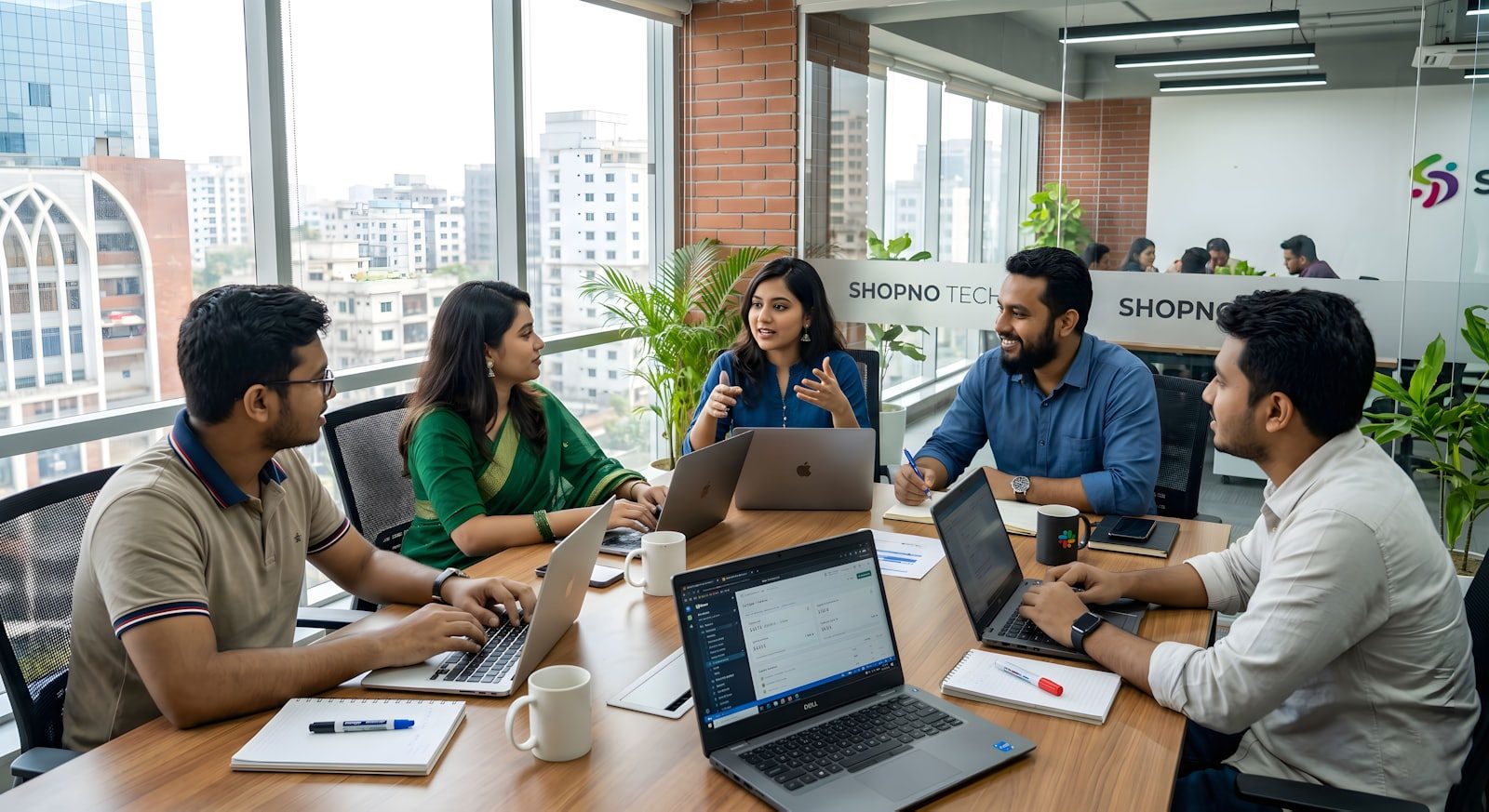 IT consultants planning a technology roadmap during a business meeting