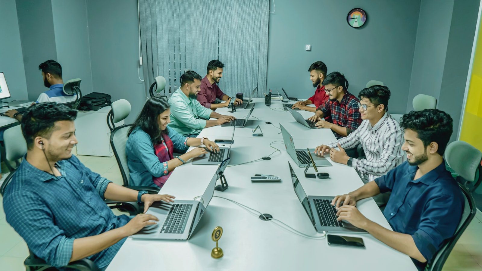 Digital marketing team reviewing campaign analytics