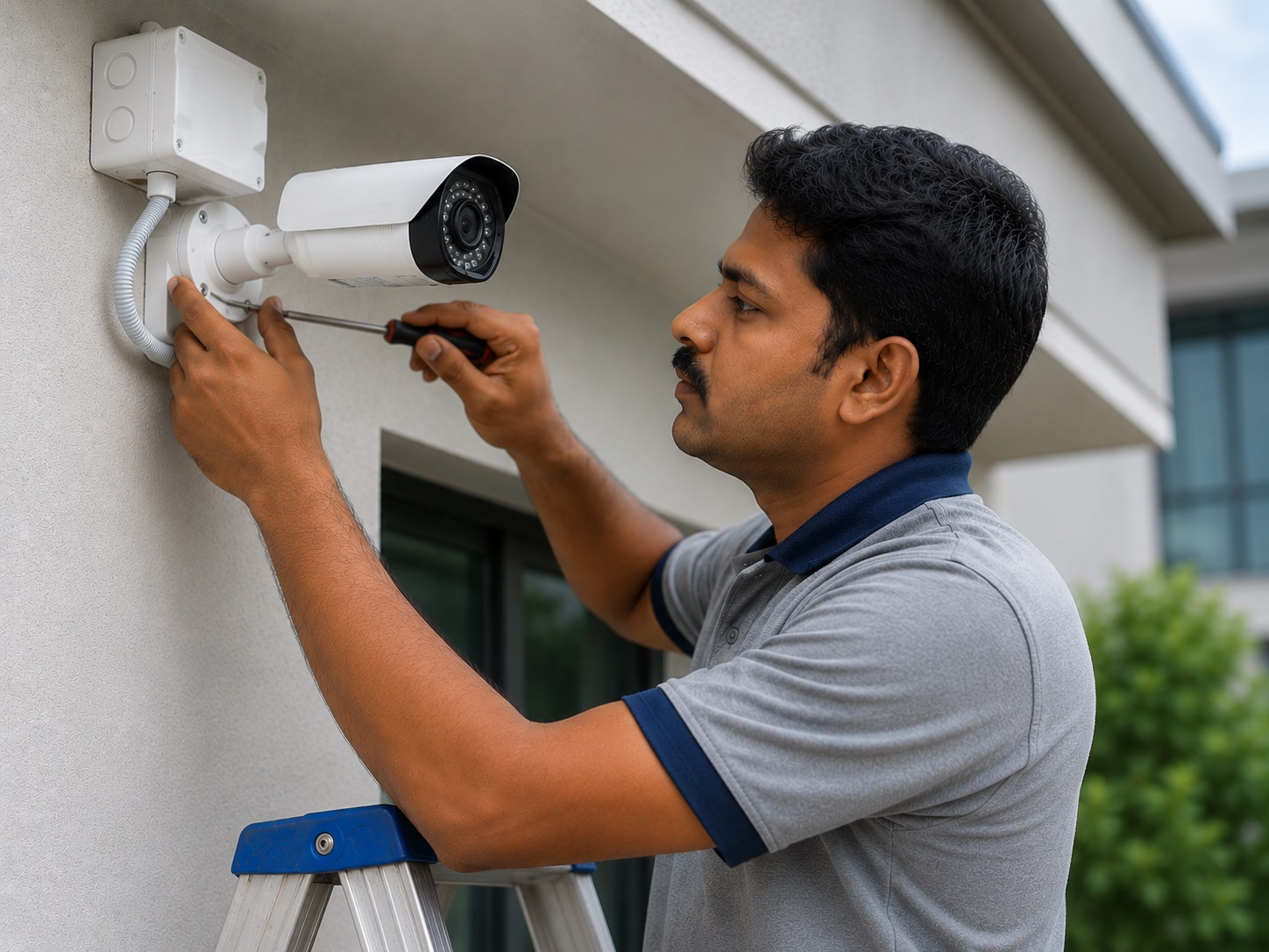Security camera installation across a commercial building